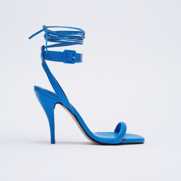 Zara heeled leather tie sandals - Picture 3 of 15